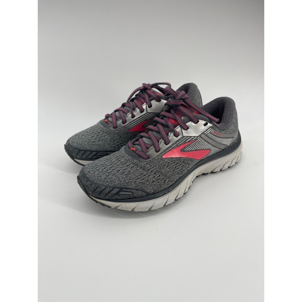 Brooks Adrenaline GTS 18 Grey Pink Running Shoes 1202681B079 Womens 6.5